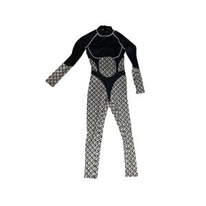 Lala Black Streetwear Autumn Fashion Skinny Slim Bodycon Jumpsuit Size Medium